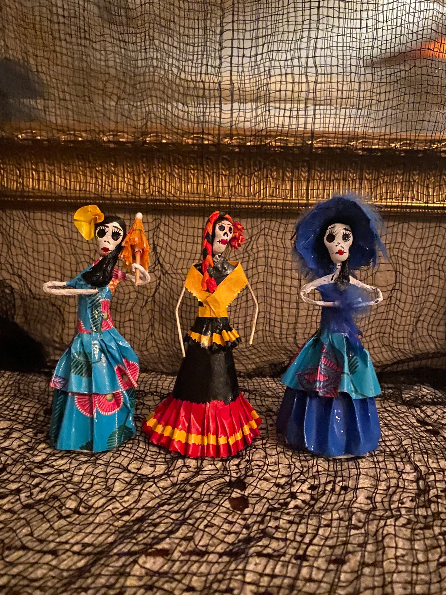 Paper mache Catrina dolls