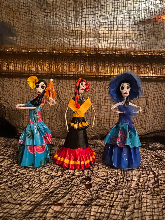 Paper mache Catrina dolls