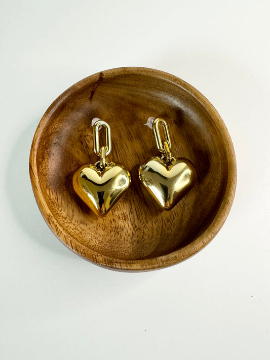 Gold Heart Earrings