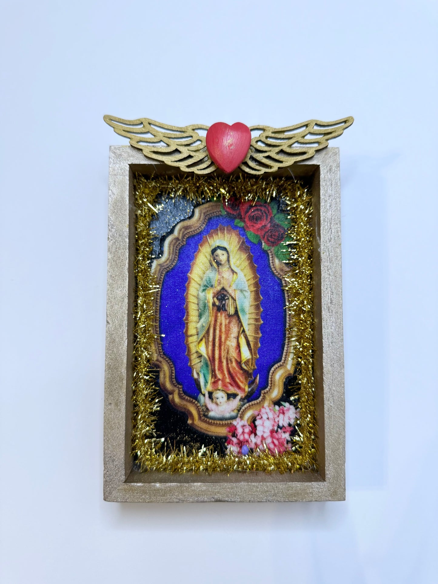 GUADALUPE ANGEL WING SHADOW BOX