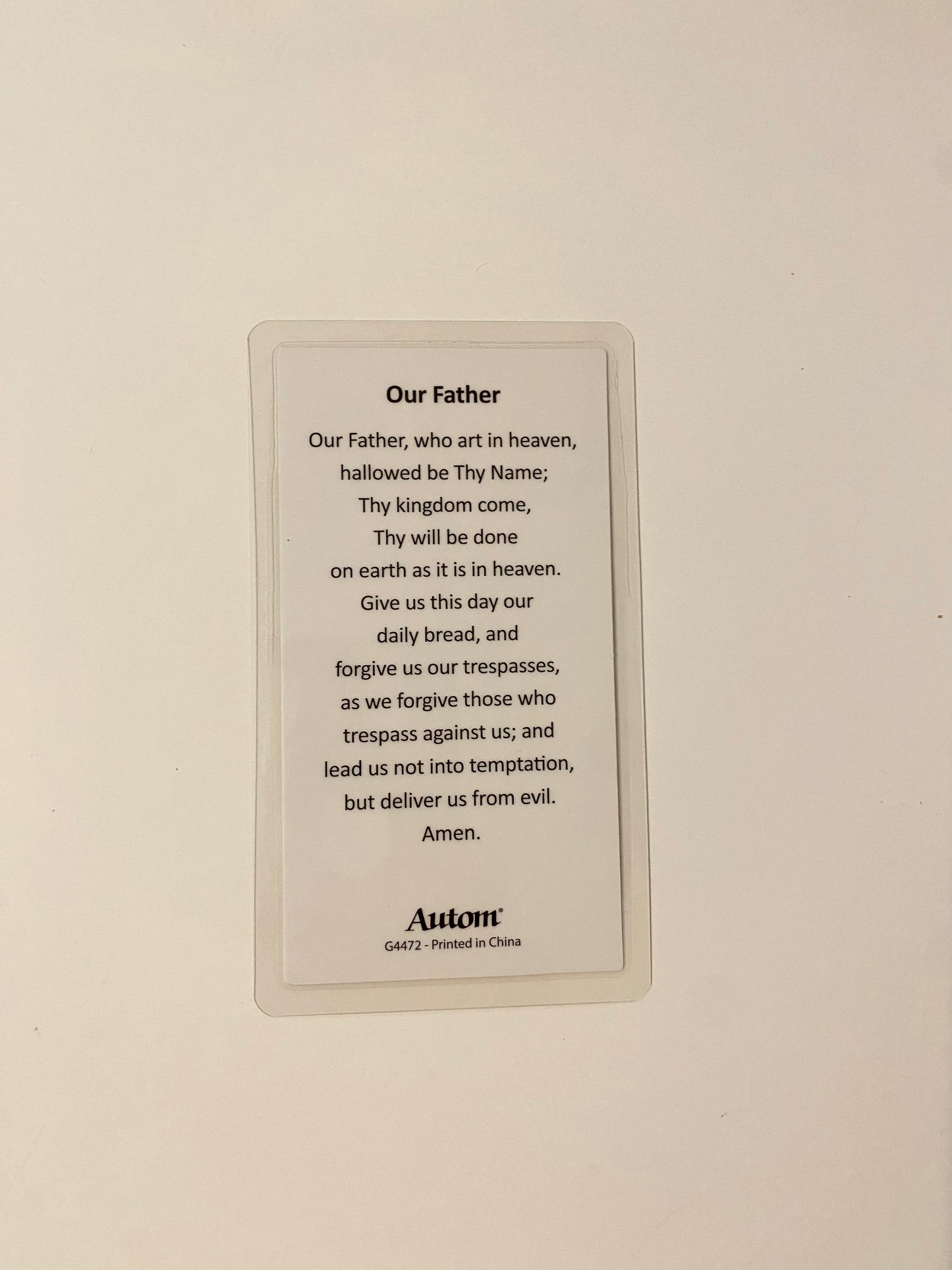 Our Father Prayer Card