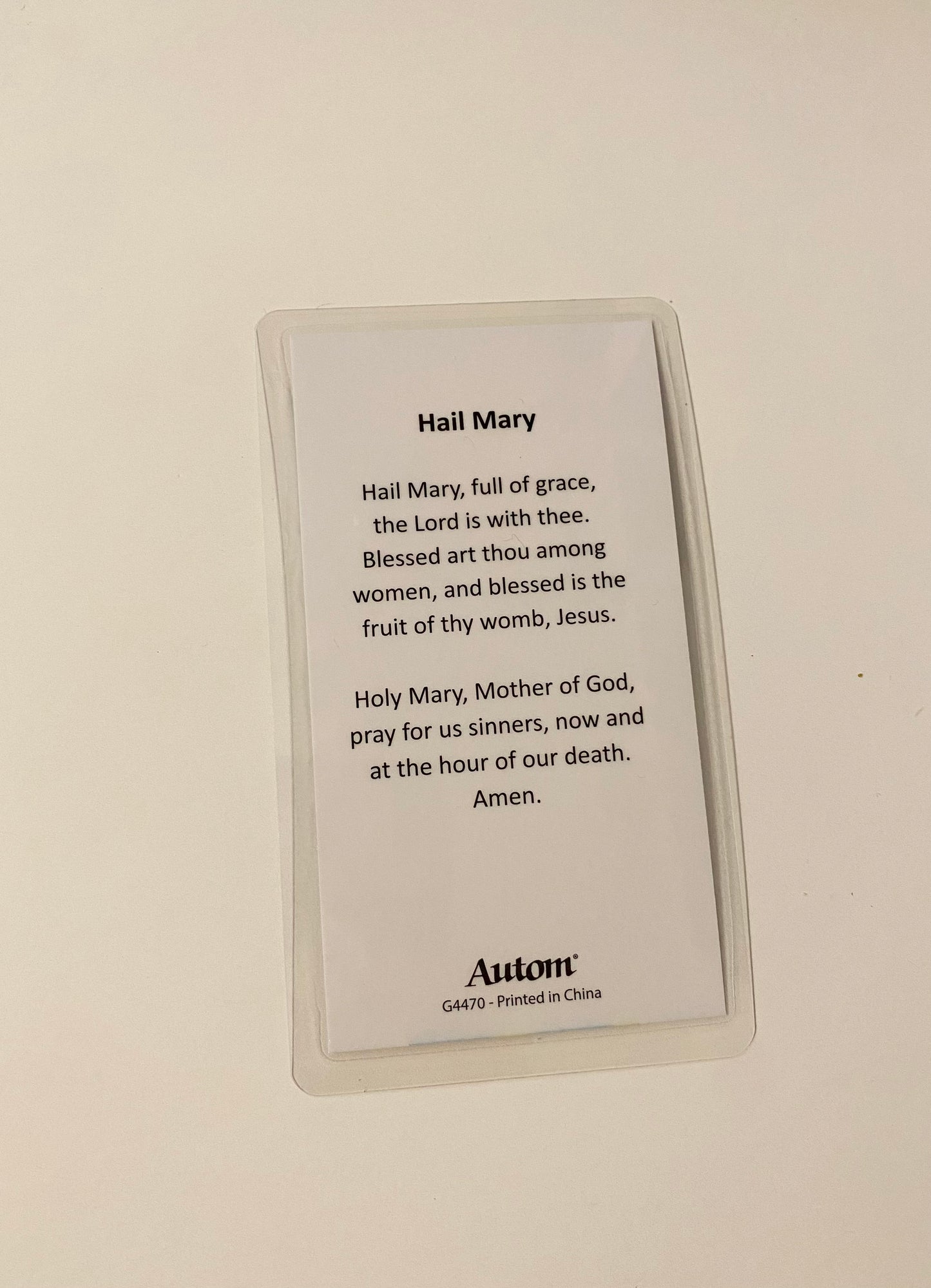 Hail Mary Prayer Card