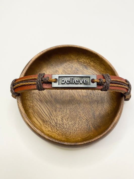 Believe Leather Bracelet