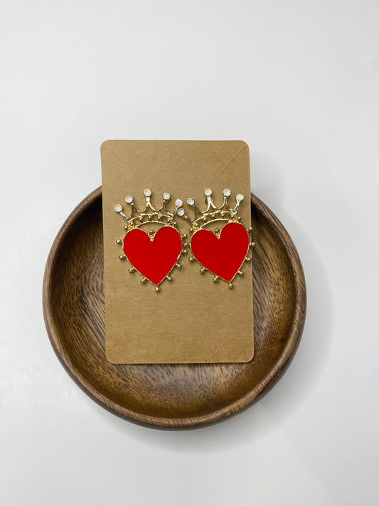 Crown Heart Earrings