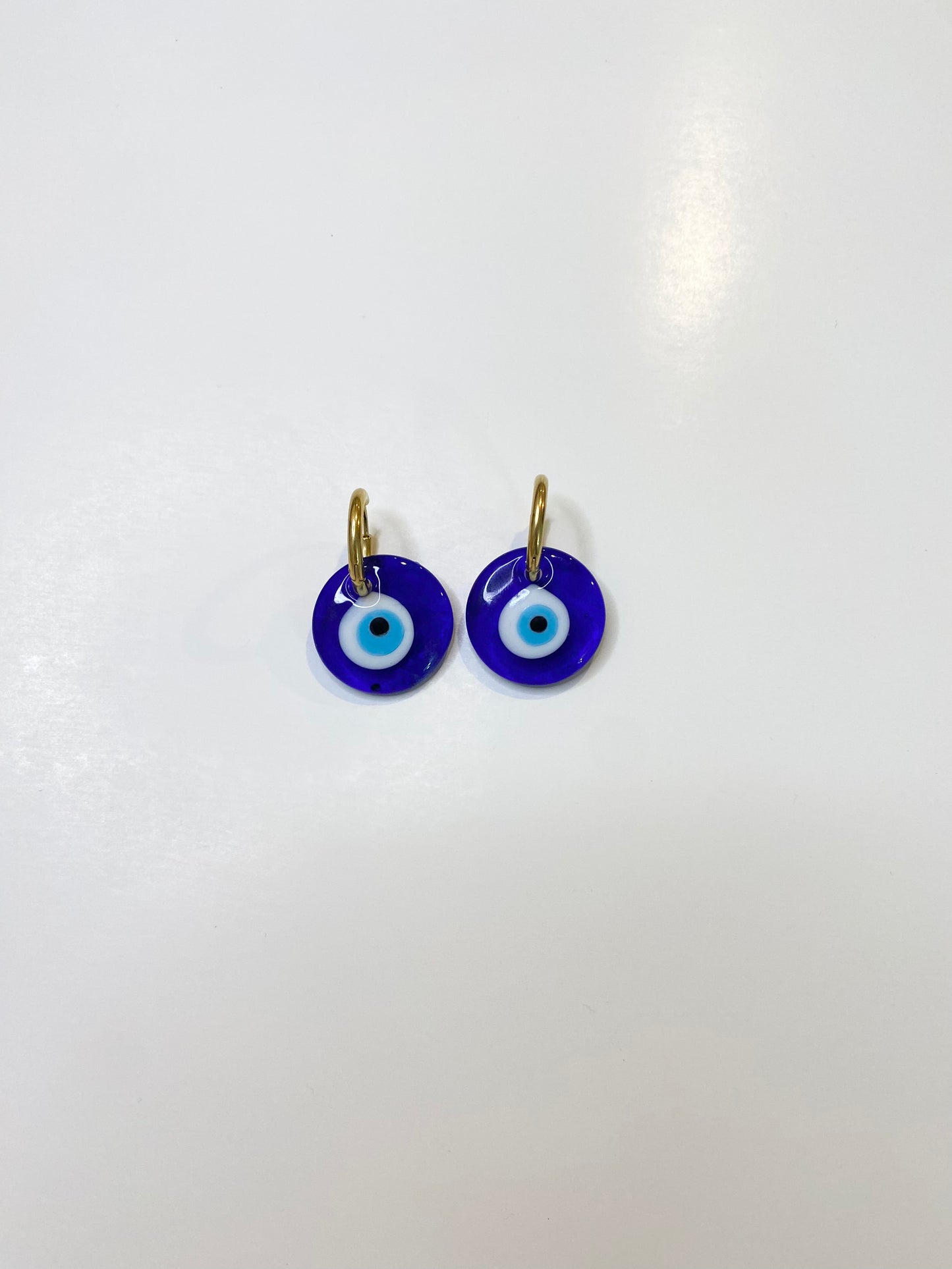 Small Hoop Evil Eye Earrings